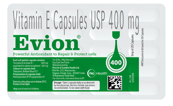 Evion 400mg Capsule | Helps Repair & Protect Muscles