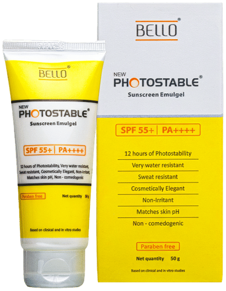 Bello New Photostable Sunscreen Emulgel SPF 55+ PA++++