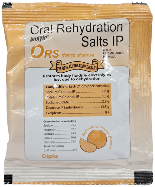 Prolyte ORS for Restoring Body Fluids & Electrolytes | Flavour Powder Refreshing Orange